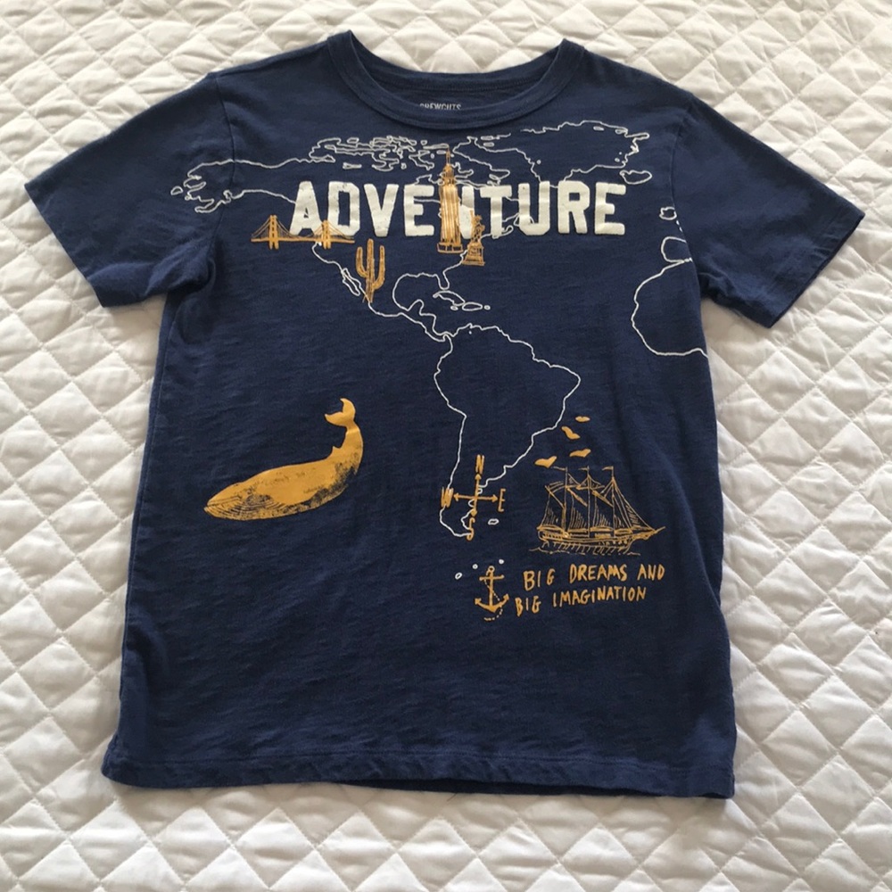 J. Crew crewcuts navy blue graphic world map tee - Picture 1 of 4